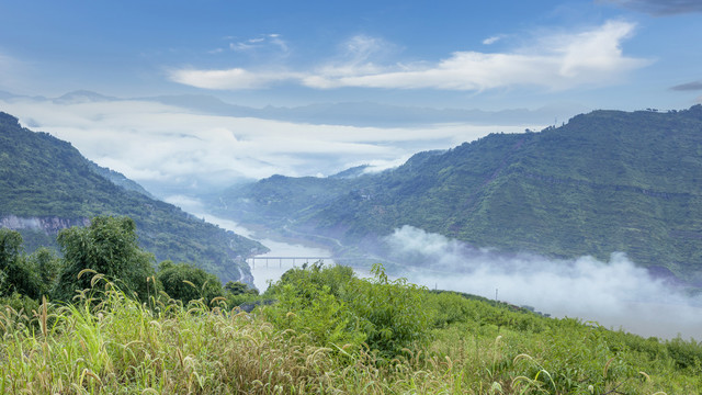 四川宜宾金沙江向家坝库区风景