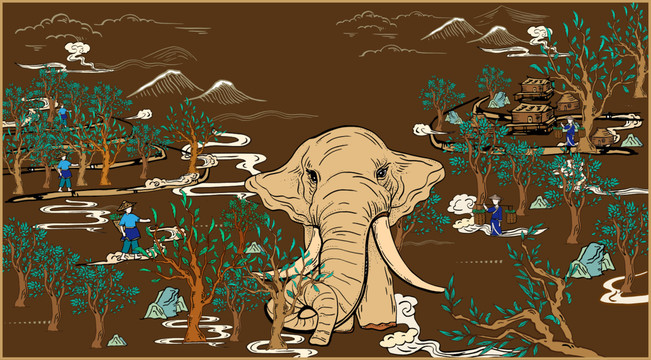 茶包裝插畫