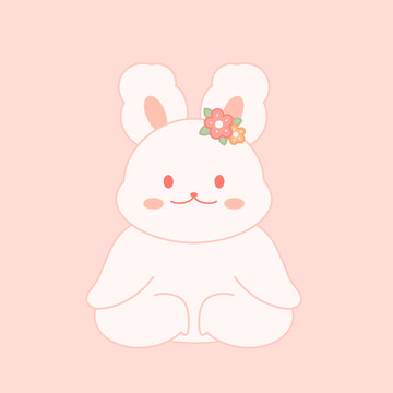 卡通可愛(ài)瑜伽兔子