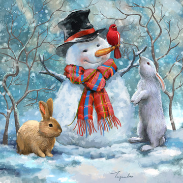 圣诞雪人兔子