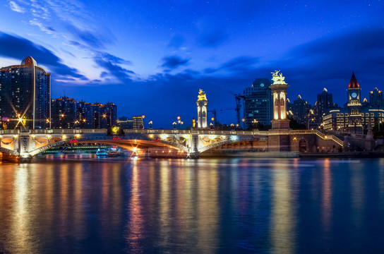 天津海河夜景