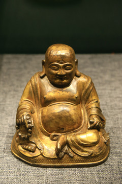 铜鎏金弥勒佛坐像