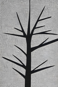 抽象树黑白肌理装饰画