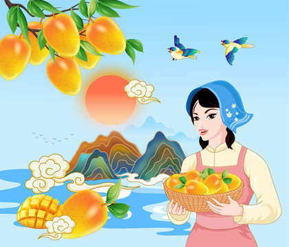 芒果包裝矢量插畫(huà)