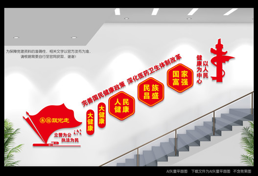 以人民健康為中心樓道文化墻