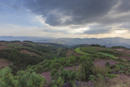 云南昆明东川红土地风景