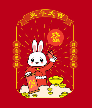 生肖兔年插畫