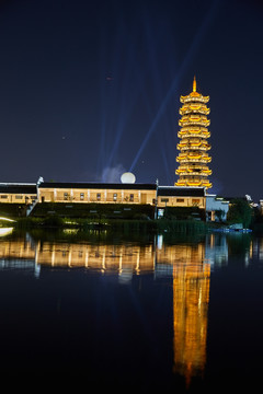 安徽省芜湖市鸠兹古镇夜景