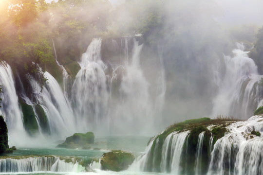 户外大瀑布风光风景