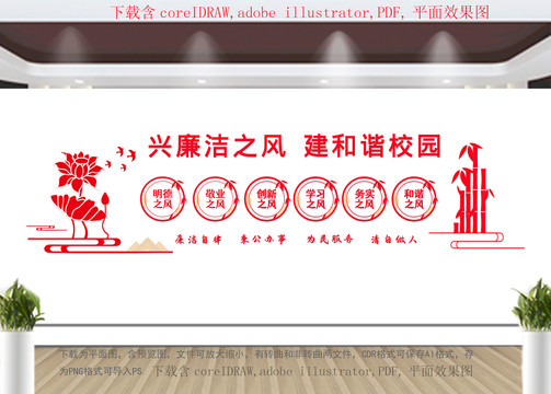 廉潔校園文化墻