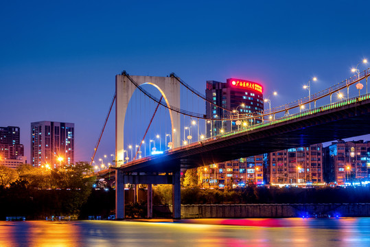 中国广西柳州柳江城市夜景