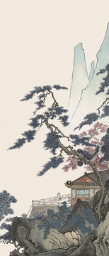 仿古山水畫