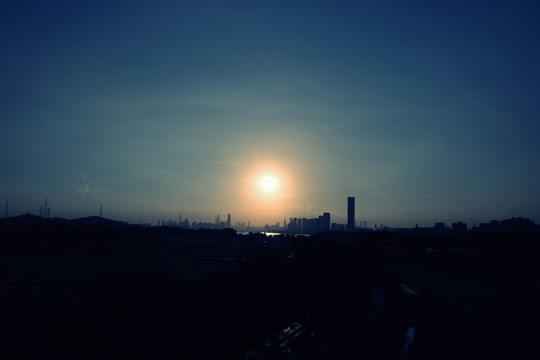 广州大吉沙岛的夕阳