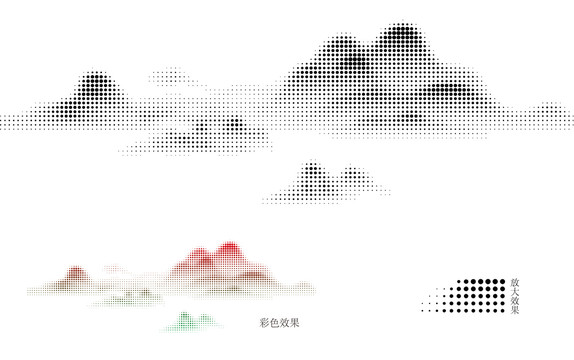 圓點(diǎn)激光鏤空山水畫