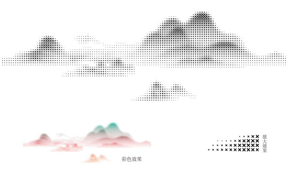 圓點激光鏤空山水畫
