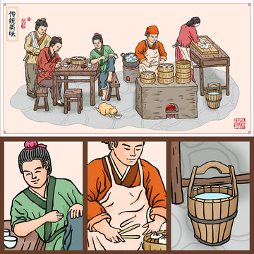 包子鋪插畫