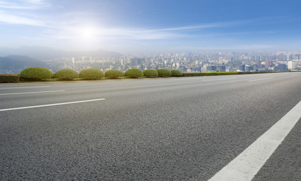 道路地面和城市景观