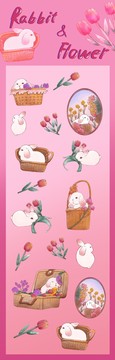 花與兔咕卡貼紙