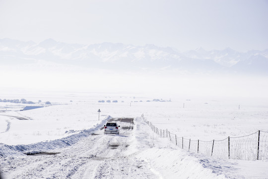 新疆伊犁昭苏冬季风景