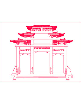 景區(qū)牌坊入口