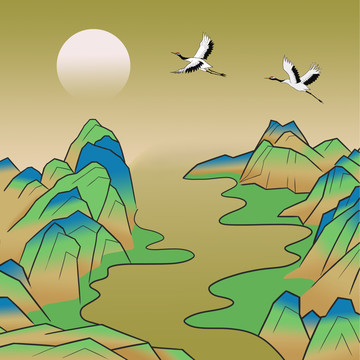 千里江山長圖正方