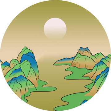千里江山長(zhǎng)圖山水景色