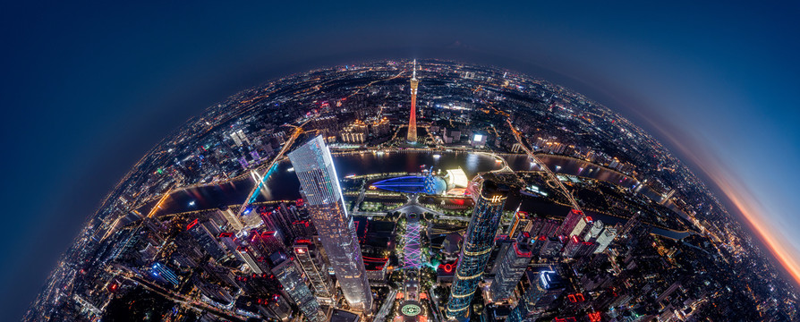 广州中轴线夜景全景