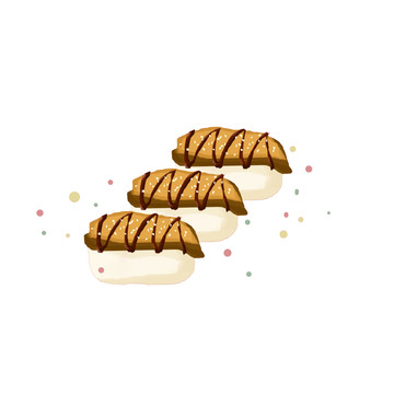 日式壽司美食插畫透明底元素