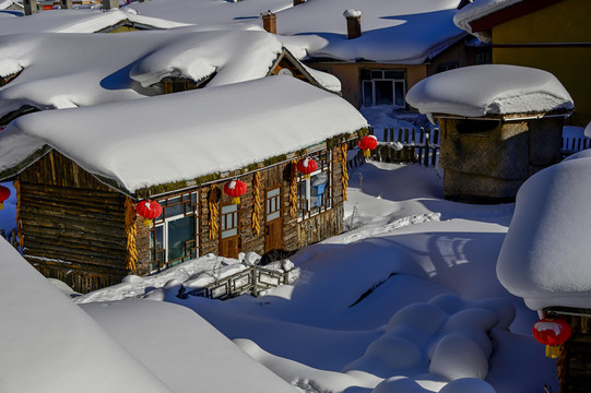 冬天雪乡雪蘑菇雪景