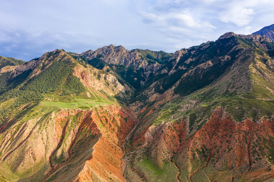 航拍丹霞青山