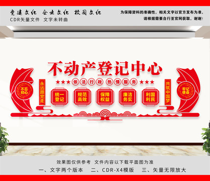 不動(dòng)產(chǎn)登記中心文化墻