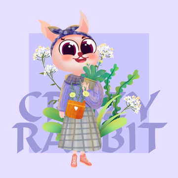 田園風(fēng)兔妹妹插畫