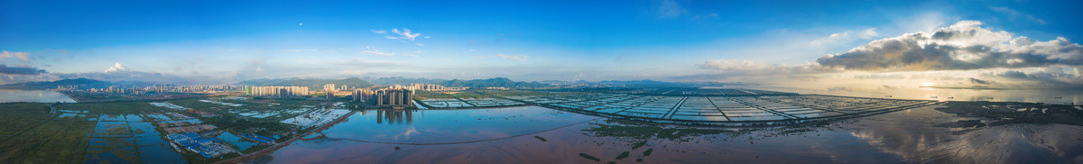 中山市南朗日出全景风光