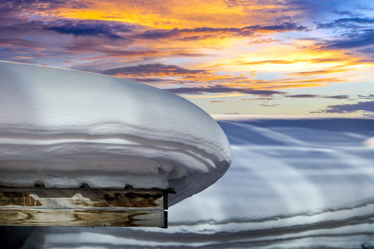 冬天夕阳雪景