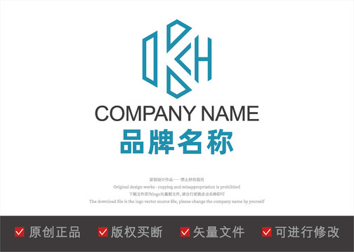 K字母logo字母H