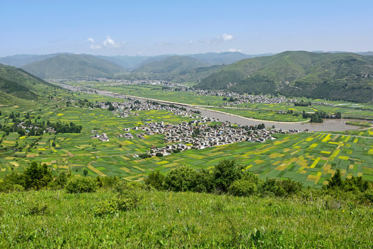 蓝天绿树新农村