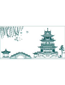 西湖小橋圖