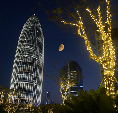 深圳后海华润春笋大厦夜景