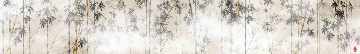 長條寬幅酒店水墨竹子