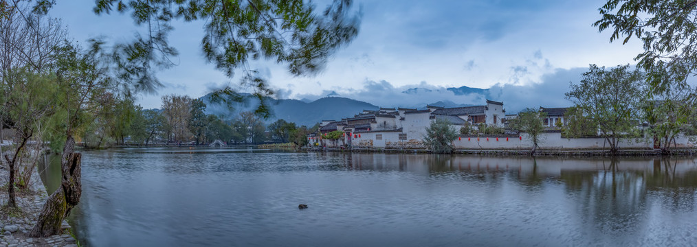 宏村南湖晨晓全景图