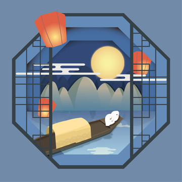 兔年中秋小圖