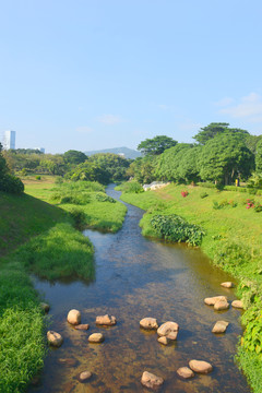 深圳笔架山公园福田河河流