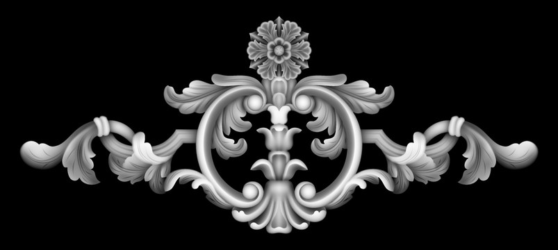 門(mén)花雕刻灰度圖