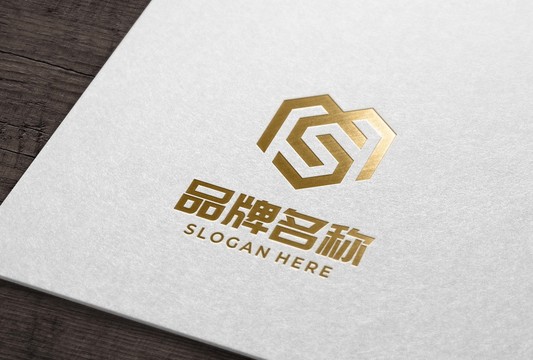 激凹烫金logo样机