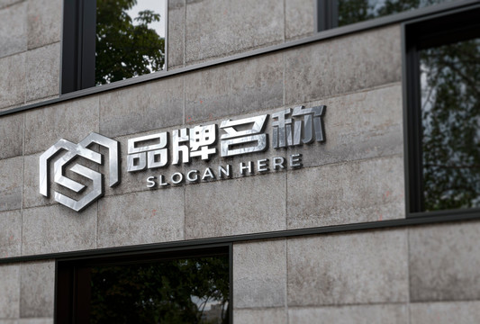 不銹鋼logo樣機(jī)大理石墻