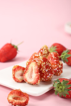 冻干拔丝草莓