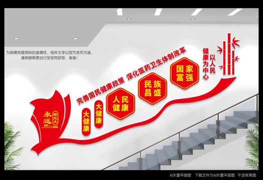健康政策樓道文化墻
