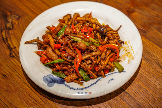 农家小炒肉片家常菜美食