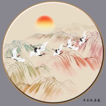 手绘山水画