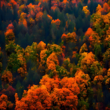 秋天树林远景